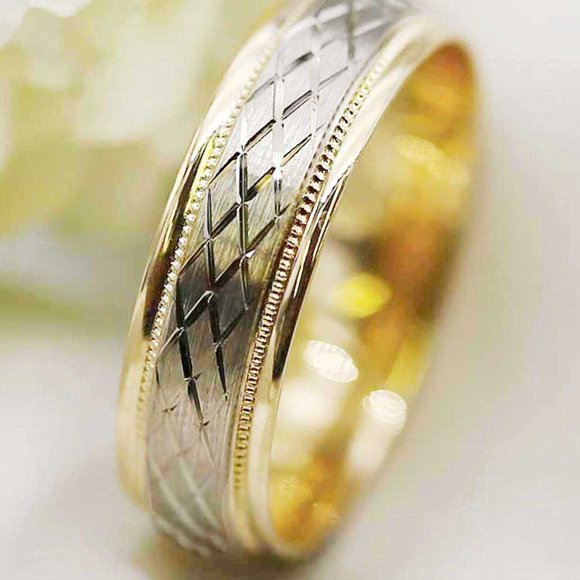 10 K Gold wedding Band 6mm , white gold, yellow gold, rose gold, engagement - Picture 4 of 4